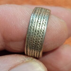 Sterling silver braided band ring 7.92g approx size 7 3/4.